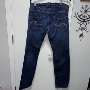 Men's Dark Wash Silver Jean Company Allan Jeans Straight‎ Leg 32x32